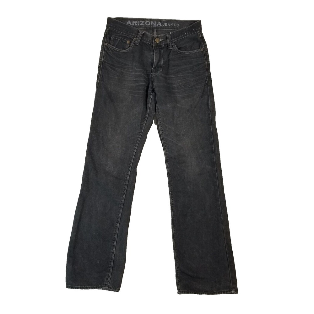 Arizona Jean Co jeans men's 29x32 slim straight black denim pants retro